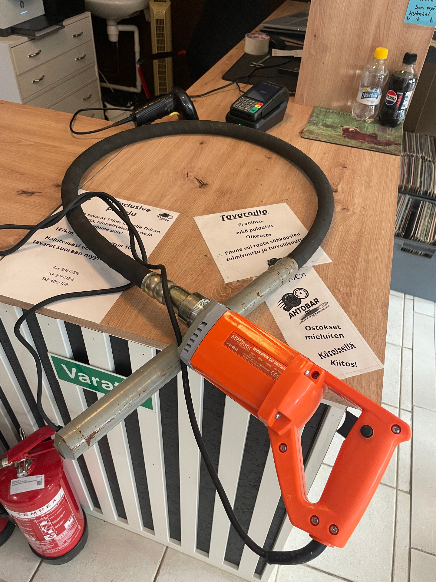Betoni vibra pieniin valuihin 5€/vrk